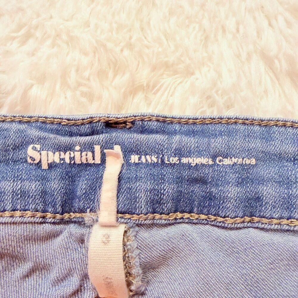 Light Wash Distressed Skinny Jeans Ripped Y2K Festival Size 3 - Picture 5 of 10